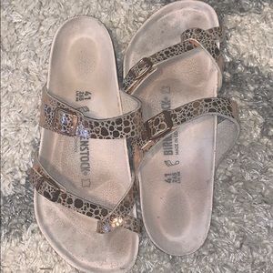 Gold metallic stone print Birkenstock’s. Mayari